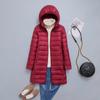 FASHION  Light Down Jacket Women's Medium  Long Fattened Plus Size Removable Cap Lightweight Ultra-thin Jacket Tide Clothes