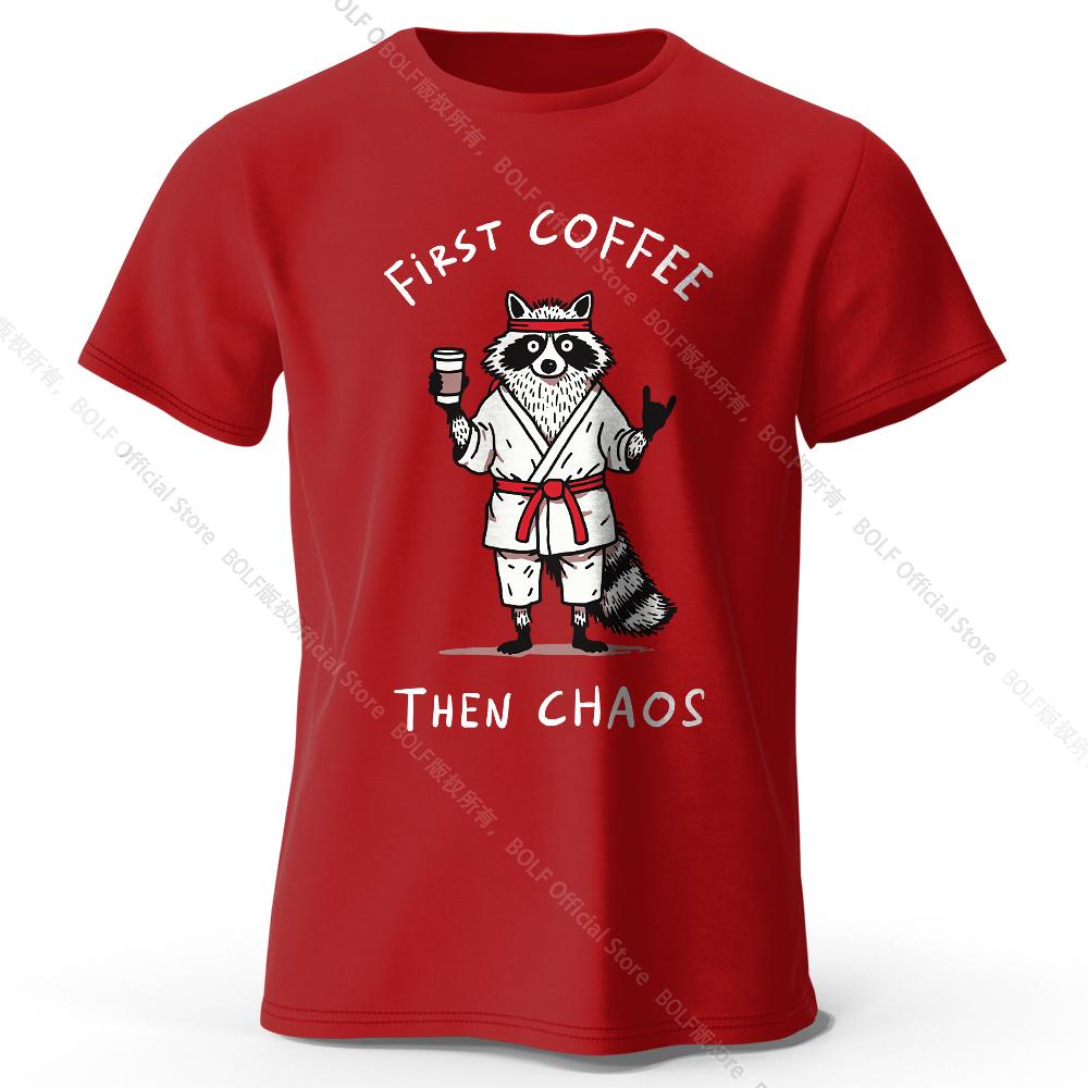 Мужская футболка с принтом "First Coffee" 100% хлопок Оверсайз Утренние графические футболки для женщин Летние топы Кафе Уличная одежда