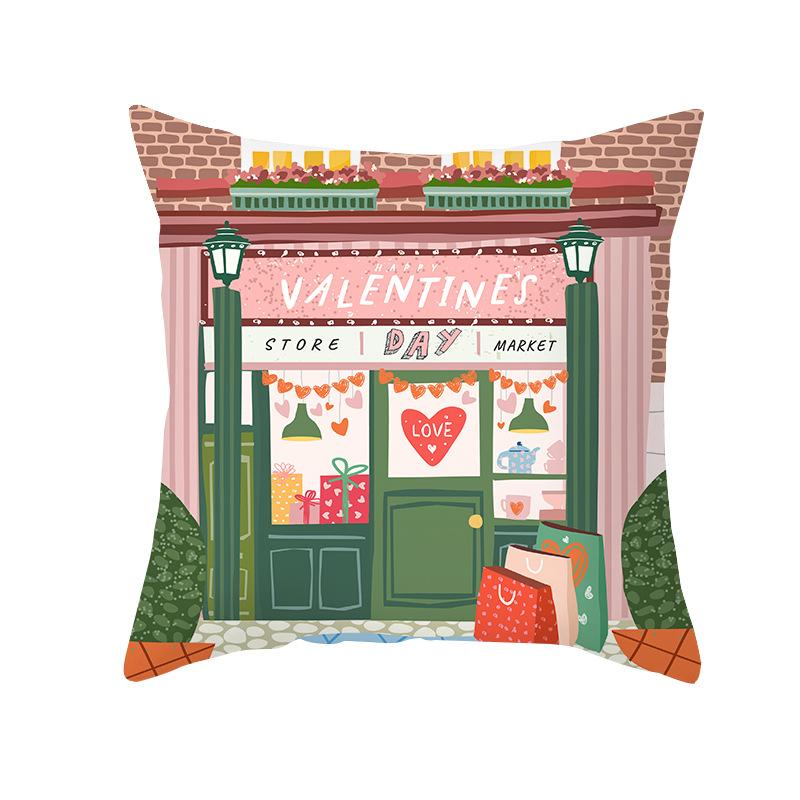 Valentine'S Day Throw Pillow Cover For Home Sofa Armrest Cover Short Plush Printed Cushion Cover For Living Room And Bedroom