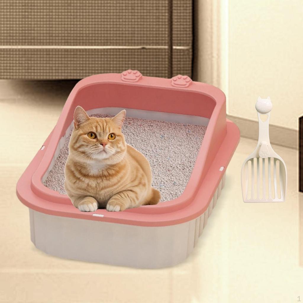 Ящик для кошачьего туалета, легко чистящаяся песочница для котят, ящик с открытым верхом для