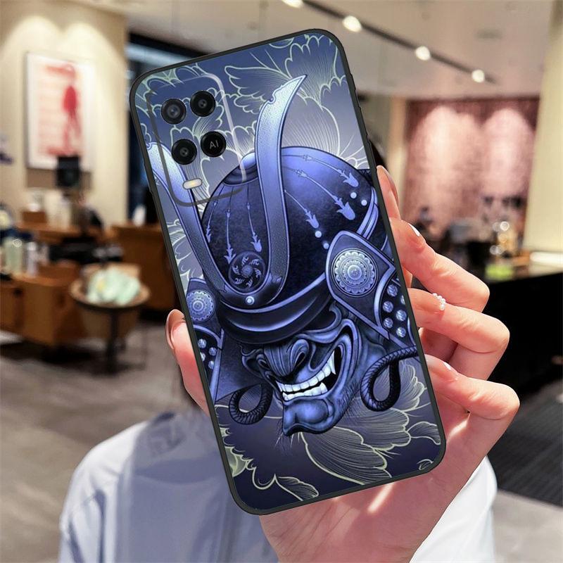 Чехол-маска самурая, шлем воина для Oppo A17 A77 A80 A40 A60 A98 A78 A18 A38 A58 A16 A76 A96 A74 A94 A54 A57S A15