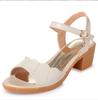 Fashion Women Sandals  New Genuine Leather Women Buckle Design Plus Size Summer Female ,Peep Toe Rome Shoes Woman Sandalie