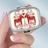 Портативная таблетница с 2 отделениями, Мини-металлический органайзер для лекарств, Милый контейнер для таблеток с рисунком для витаминов, таблеток, украшений, для путешествий, на каждый день
