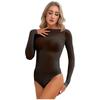 Women's Sheer Mesh Tummy Control Shapewear Leotard Bodysuit Tops T Shirt Rompers Nightwear
