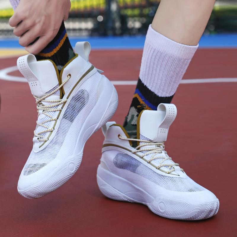 38-46 подростковые взрослые большие амортизирующие противоскользящие дышащие высокие баскетбольные кроссовки для повседневных видов спорта и тренировок по баскетболу