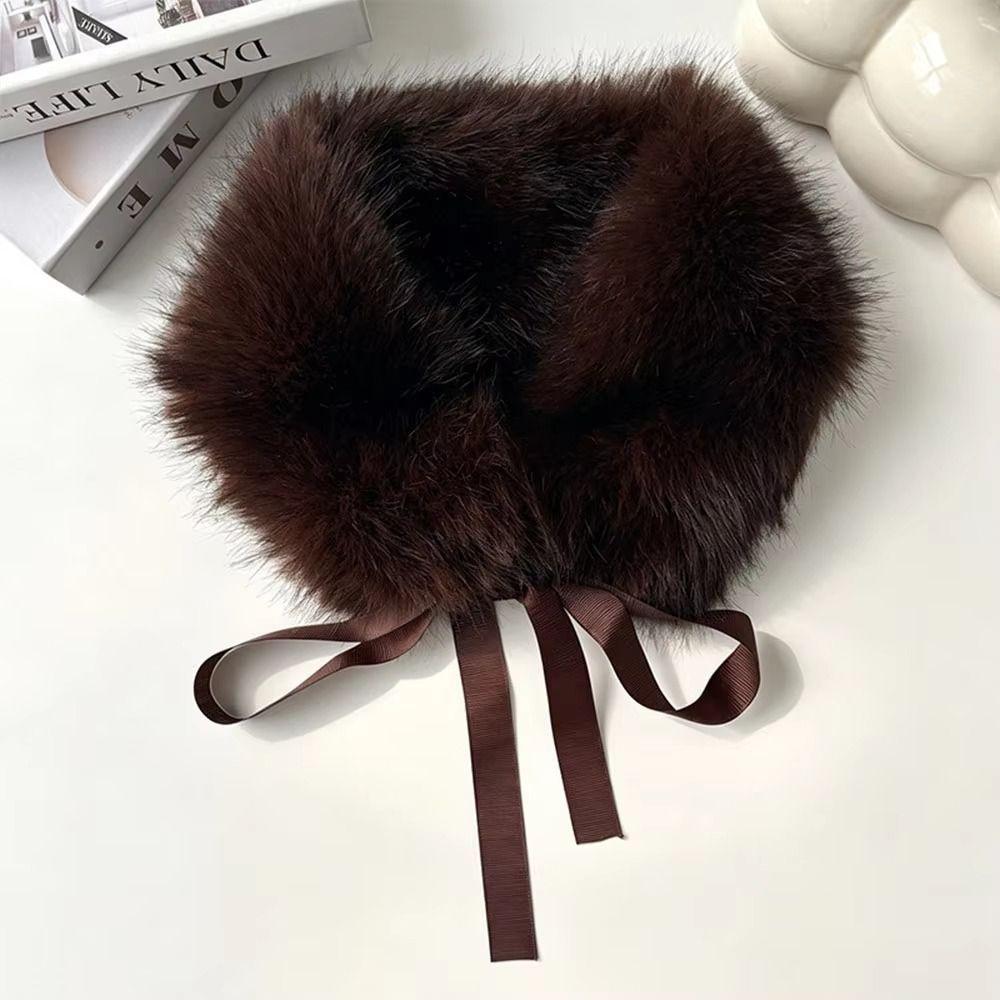 Thick Fluffy Collar Warm Winter Plush Scarf Plush Muffler Shawl Wrap Commuting