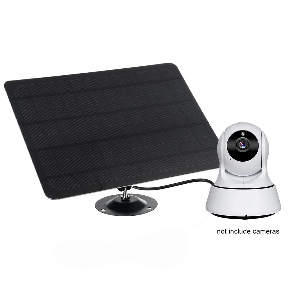 Уличная камера Солнечная панель 360° Регулируемое крепление 5 В 10 Вт Солнечная панель IPX6 Водонепроницаемая для камер видеонаблюдения Беспроводная уличная