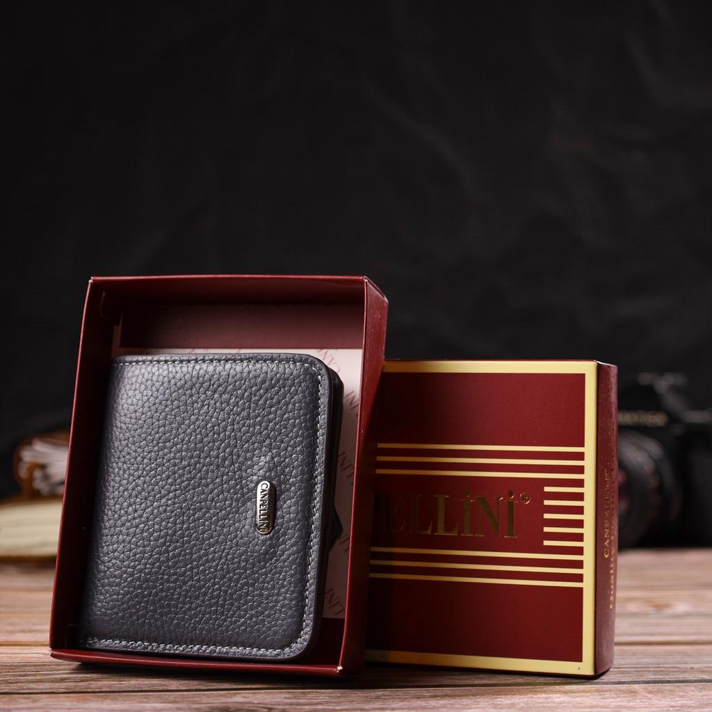 Лаконичный женский кошелек небольшого размера из натуральной кожи флотар CANPELLINI 21801 Серый