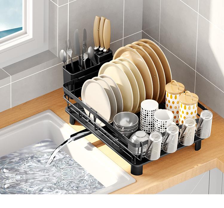 Кухонный органайзер, сушилка для посуды, органайзер для мойки, полка с сушилкой над раковиной, сушилка для тарелок, экономит место