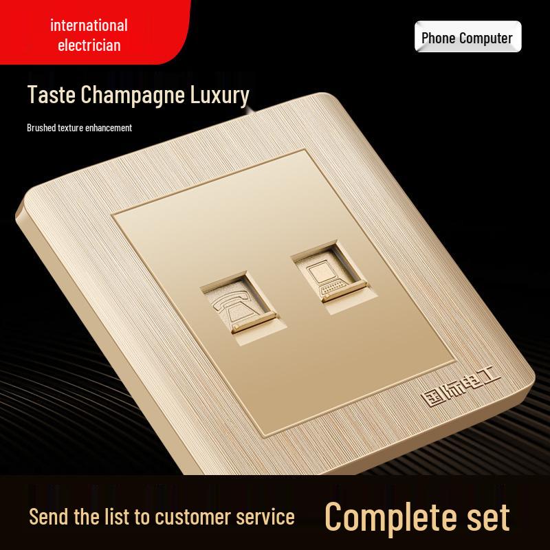 Встраиваемая настенная панель выключателя и розетки типа 86 с USB и многоконтактными силовыми розетками