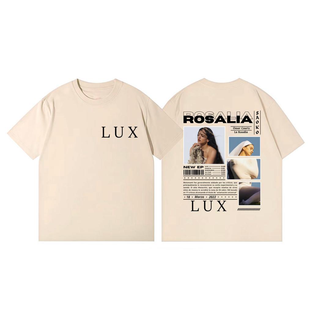 Singer Rosalia Lux Album Graphic T Shirts Unisex Women Fashion Aesthetic Short Sleeve Tshirt Summer Casual Loose Cotton Tshirts