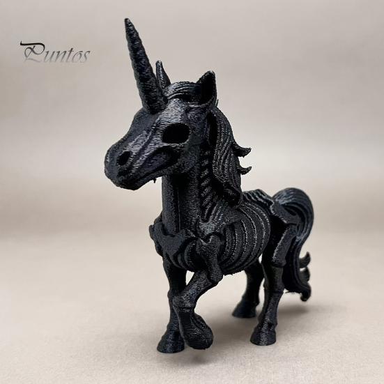 Детализированная фигурка животного-скелета, 3D-печатное украшение-лошадь, Фантастическая костяная статуэтка с рогами, Креативные жуткие реквизиты для дома с привидениями, Поделки из ПЛА для Хэллоуина