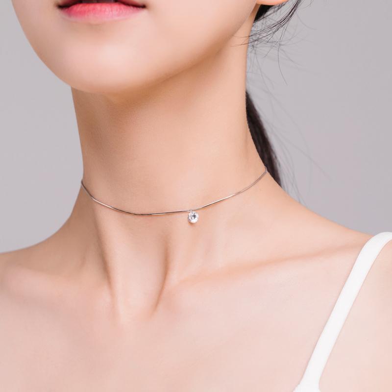 MODIAN Ожерелье из стерлингового серебра 925 пробы с прозрачным цирконием, подвеска, модная цепочка для женщин, вечерние ювелирные изделия