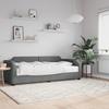 Daybed with Mattress Dark Grey 90 x 200 cm Fabric