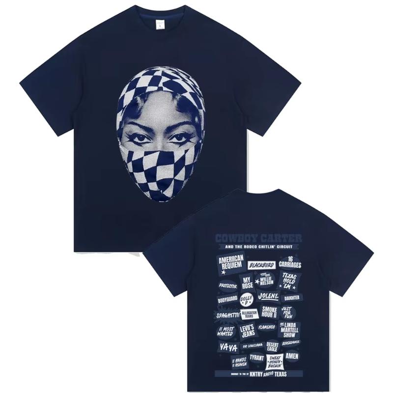 Beyonce Cowboy Carter and The Rodeo Chitlin Circuit Tshirt Male Fashion Casual Oversized T Shirts Unisex Women Vintage Streetwear