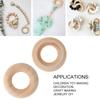 200pcs 20mm Natural Wooden Ring Jewelry Necklace Bracelet DIY Crafts Accessory