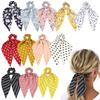 12 Pieces Hair Ties Elastic Hair Scarves Silk Satin Hairbands Chiffon Dot Stripe Floral Hair Ties Ponytail Holders Scrunchies Vintage Accessories for
