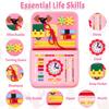 Skills Learning Board Busy Board Montessori Toys for Toddlers Busy Board Preschool Educational Toys Travel Activities Alphabet Fine Motor Skills