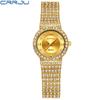 CRRJU New Men's and Women's Couple Watches Women's Watches Women's Gold Diamond-studded Watches Full of Stars and Diamonds