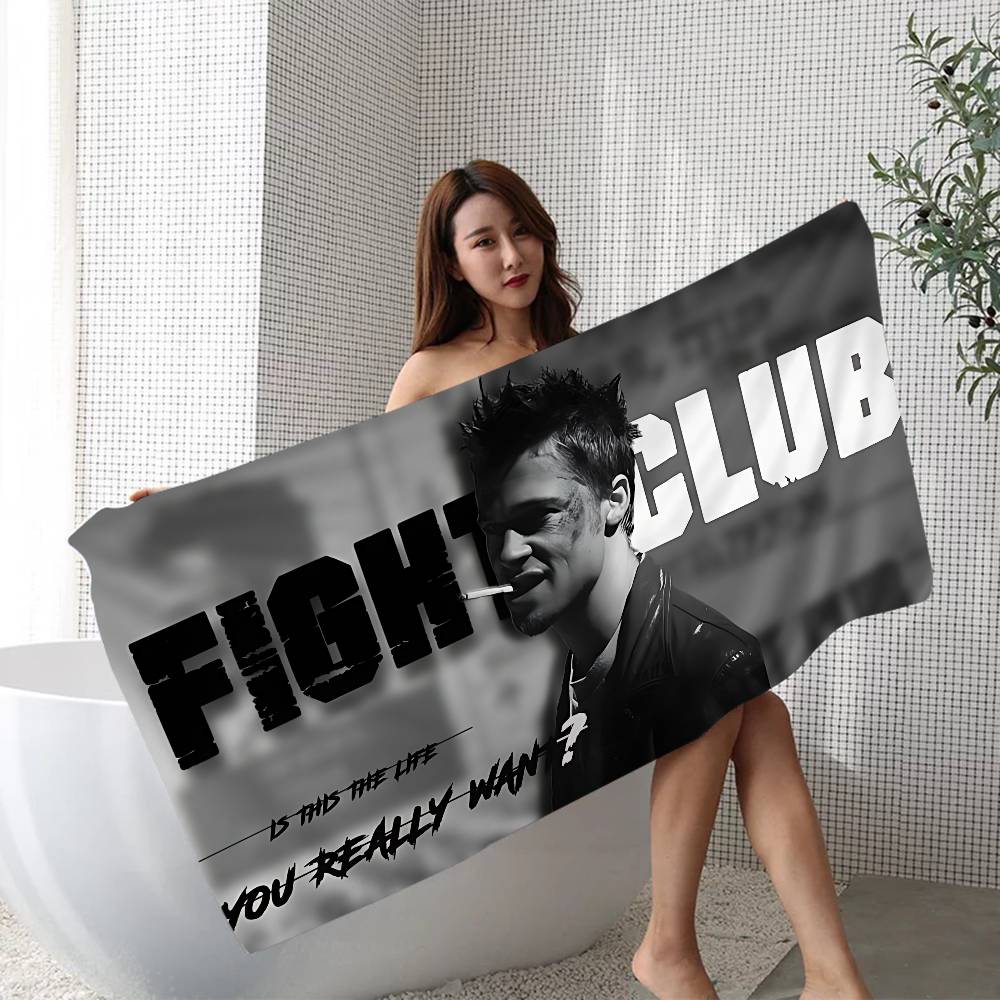 Культовый Фильм F-Fight C-Club Микрофибра Печатное Пляжное Полотенце Альпинизм Йога Пляж Плавание Бег Впитывающее Мягкое Полотенце