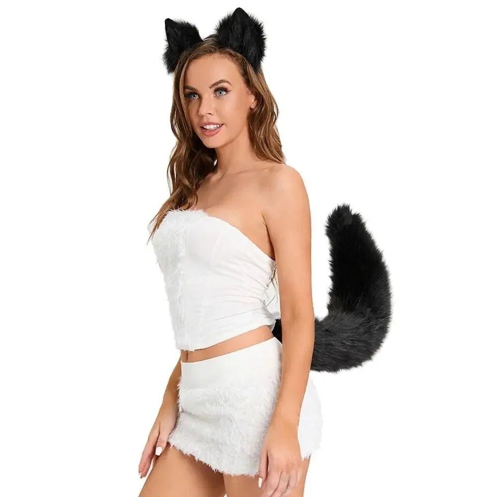 1 set Cat Tail Halloween Animal Cosplay Props Necklace Animal Cosplay Props Cosplay