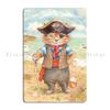 Captain Cat The Pirate Puss Of The Caribbean Mydododied Metal Sign Design Living Room Club Customize Rusty Tin Sign Poster
