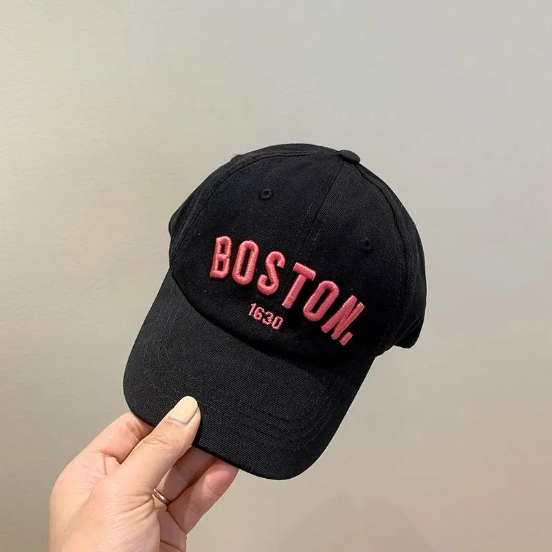 Вышивка буквой Детская бейсболка Однотонная Хип-хоп Кепка-snapback для мальчика девочки Кепки с козырьком Летняя регулируемая Детская солнцезащитная кепка