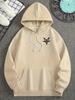 Men's Autumn/Winter Letter Print Hooded Sweatshirt, Multifunctional Sports Casual Loose Fit Hoodie, Suitable for Youth Sports Wear