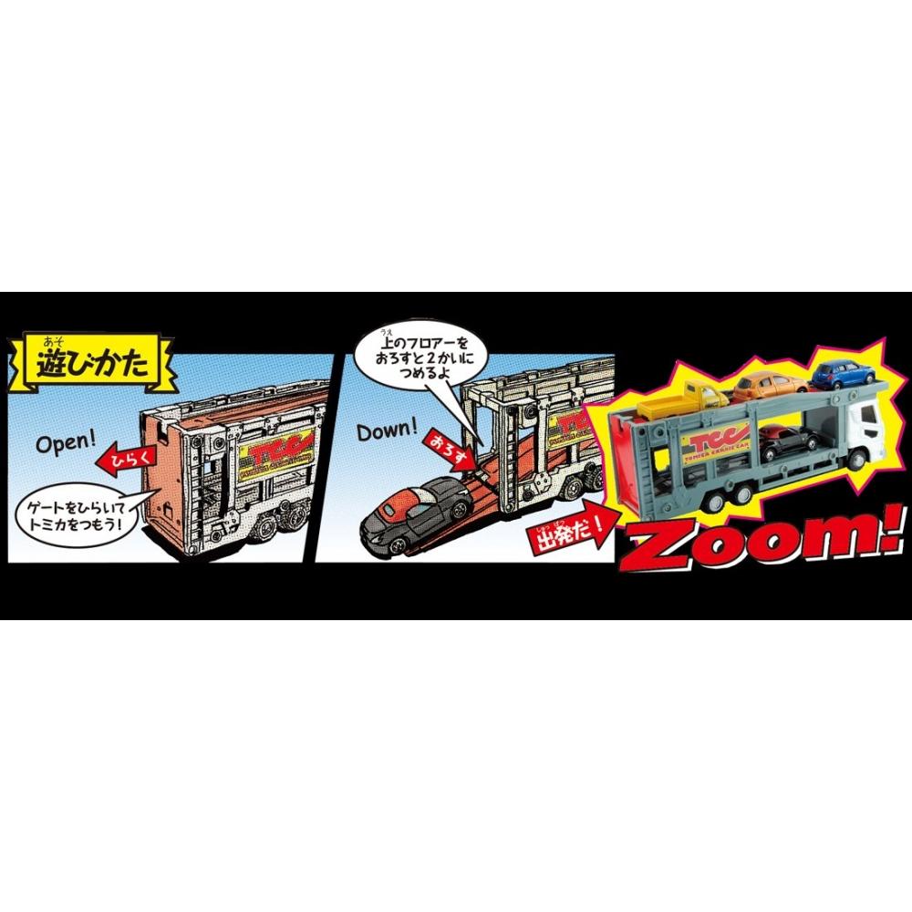 TAKARA TOMY "Подарочный набор Tomica Let's play with Tomica Carrier Car Set" Мини-машинка для детей от 3 лет и старше. Стандарты безопасности игрушек прошли сертификацию ST Mark.
