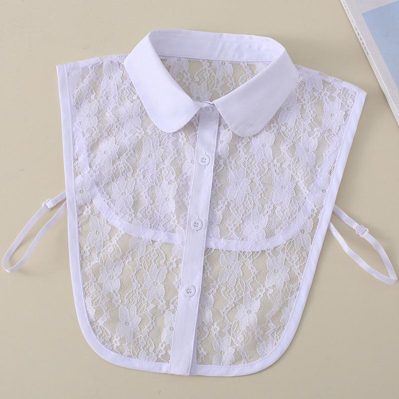 Кружевной воротник-подделка, воротник-стойка с жемчугом, воротник-стойка для кукол, воротник-подделка для рубашки, черный B2, белый B76