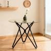 90cm Round Dining Table made of Tempered Glass, Suitable for 1–4 People, Space-Saving Small Kitchen Table, Equipped with Sturdy Metal Legs, Black
