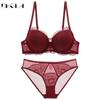 DKGEA Women Thin Underwear Set Lace Sexy Bra Plus Size D E Cup