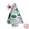 925 Silver Heart Christmas Hat Socks House Tree Apple Ice Crystal Snow Winter Beads Fit Original  Charms Bracelet Jewelry