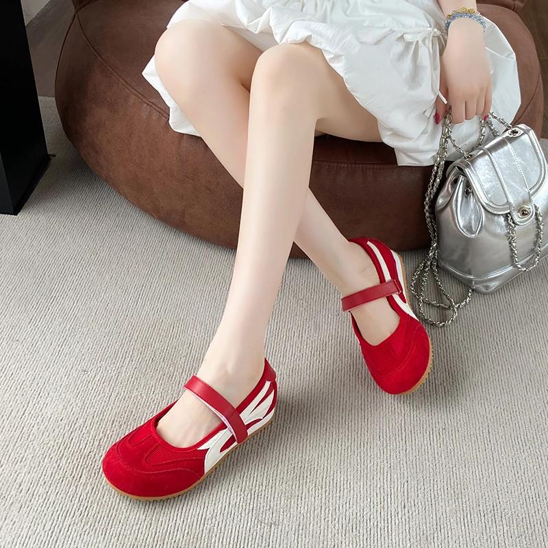 Мода 2025 Лето Женские Вулканизированные Туфли Мэри Джейн Балетки Повседневные Уличные Кроссовки для Ходьбы Удобная Легкая Резиновая Подошва Женские Туфли