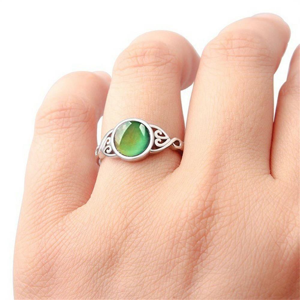 Size 5-10 New Fashion Gift For Women Girl Temperature Control Luminous Color Change Rings Mood Ring