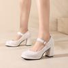 Girls Mary Jane Glitter Dress Shoes High Heel Platform Strap Buckle Women Princess Wedding Party Pumps Bling Golden Silver