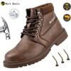 Waterproof Safety Boots Men Indestructible Steel Toe Work Boots Anti-smash Stab-resistant Protective Boots Outdoor Work Shoes