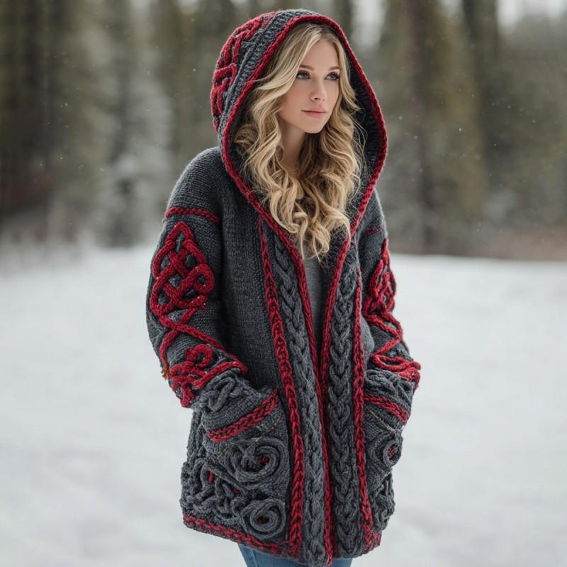 Halloween Animal 3D Print Hooded Cloak Coat Womens Streetwear Casual Long Cardigan