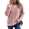 Women's Long Sleeve T-Shirt 2026 Fall Winter New Arrival Patchwork Color Block Waffle Knit Pullover Casual Loose Fit Tunic Top