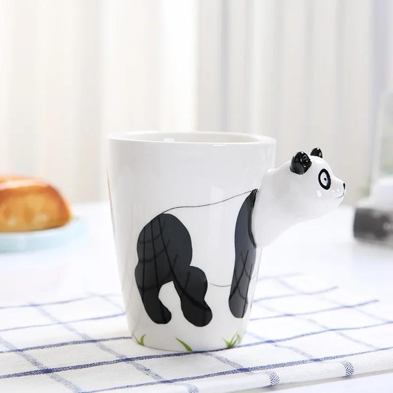 3D трехмерная чашка для воды с изображением животных из мультфильма, высокотемпературная керамическая кружка для молока, кофе, чая, детей, кружка для воды, домашняя кружка
