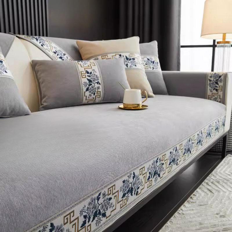 Однотонный шенилловый коврик для дивана, нежное кружевное украшение для гостиной на все сезоны, нескользящая подушка на сиденье дивана, чехол на диван, диванное полотенце