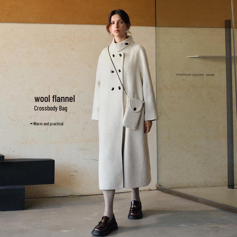 Olrain Women's Winter Double-Faced Wool Blend Coat