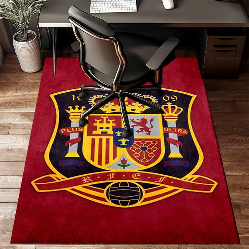 Spanish National Emblem Printed Office Carpet Chair Cushion Entryway Rug, Rugs for Living Room, Bedroom Christmas gifts