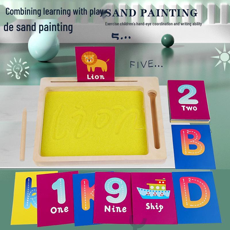 Montessori Sand Table for Kids: Numbers & Letters Writing Practice, Drawing, and Parent-Child Learning Tool