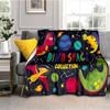 Cute Dinosaur Cartoon Blanket - Lightweight Flannel Throw for Sofa ,Digital Printed Blanket with Soft & Worm Flannel Fabric