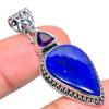 Натуральный лазурит, аметист 925 пробы стерлинговое серебро подарок кулон 1,89" b1a47