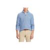 Polo Ralph Lauren FW23 Трикотажный свитер с длинным рукавом на молнии до середины, с вышивкой логотипа Pony, мужской свитер, небесно-голубой, MNPOSWE16810318-B28