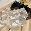 Mid Waist Sexy Satin Panties Breathable Mesh Lace Triangle Women’s Panties