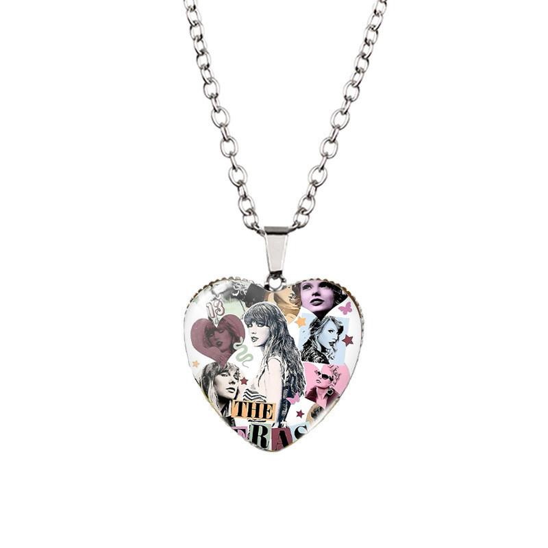 Ожерелье в форме сердца, вдохновленное Тейлор Свифт, для детей. Потрясающая стеклянная подвеска. Стильный аксессуар