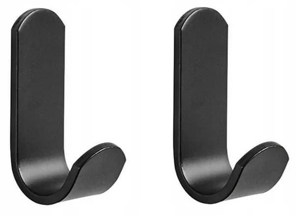 Self-Adhesive Bathroom Hanger, 2 Pieces, Black Loft, 17 Mm